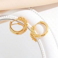 1 Pair Simple Style Grain Plating Copper 24k Gold Plated Earrings main image 5