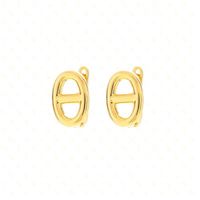 1 Pair Simple Style Solid Color Plating Copper 24k Gold Plated Ear Studs main image 4