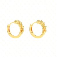 1 Pair Simple Style Grain Plating Copper 24k Gold Plated Earrings main image 4