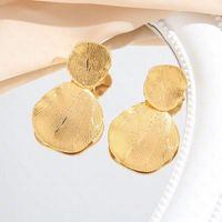 1 Pair Simple Style Solid Color Plating Copper 24k Gold Plated Drop Earrings sku image 1