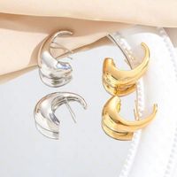 1 Pair Simple Style Solid Color Plating Copper 24k Gold Plated Ear Studs main image 1
