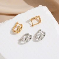 1 Pair Simple Style Solid Color Plating Copper 24k Gold Plated Ear Studs main image 2