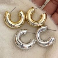 1 Pair Simple Style Solid Color Plating Copper 18k Gold Plated Ear Studs main image 1