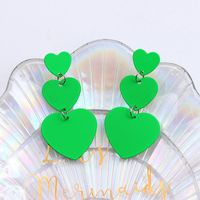 1 Pair Simple Style Heart Shape Spray Paint Alloy Drop Earrings sku image 5