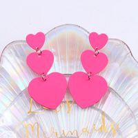 1 Pair Simple Style Heart Shape Spray Paint Alloy Drop Earrings sku image 3