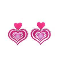 1 Pair Simple Style Heart Shape Printing Arylic Drop Earrings main image 3