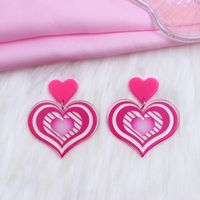 1 Par Estilo Simple Forma De Corazón Impresión Arílico Pendientes De Gota sku image 5