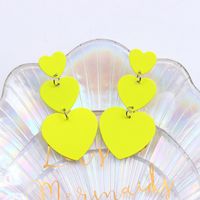 1 Pair Simple Style Heart Shape Spray Paint Alloy Drop Earrings sku image 2