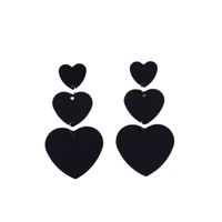 1 Pair Simple Style Heart Shape Spray Paint Alloy Drop Earrings main image 3