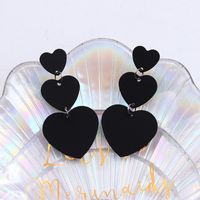 1 Pair Simple Style Heart Shape Spray Paint Alloy Drop Earrings sku image 6