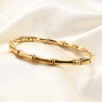 Simple Style Solid Color Titanium Steel Plating Gold Plated Bangle main image 1
