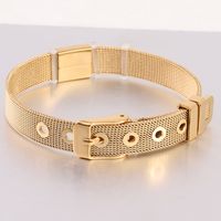 Wholesale Simple Style Solid Color Titanium Steel Plating Gold Plated Bangle main image 3