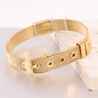 Wholesale Simple Style Solid Color Titanium Steel Plating Gold Plated Bangle sku image 4