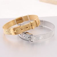 Wholesale Simple Style Solid Color Titanium Steel Plating Gold Plated Bangle main image 1