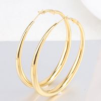 1 Pair Simple Style Solid Color Plating Titanium Steel Gold Plated Earrings main image 1