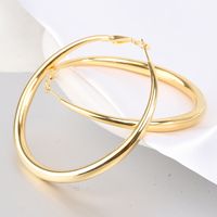 1 Pair Simple Style Solid Color Plating Titanium Steel Gold Plated Earrings main image 5