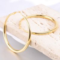 1 Pair Simple Style Solid Color Plating Titanium Steel Gold Plated Earrings main image 3