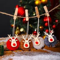 Christmas Cartoon Style Elk Wood Daily Festival Hanging Ornaments main image 4
