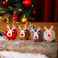Christmas Cartoon Style Elk Wood Daily Festival Hanging Ornaments main image 3