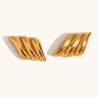 1 Pair Lady Geometric Plating Stainless Steel 18k Gold Plated Ear Studs main image 2