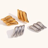 1 Pair Lady Geometric Plating Stainless Steel 18k Gold Plated Ear Studs main image 1