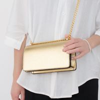 Women's Small All Seasons Pu Leather Solid Color Classic Style Square Magnetic Buckle Shoulder Bag main image 3