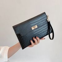Women's All Seasons Pu Leather Solid Color Classic Style Square Lock Clasp Clutch Bag sku image 1