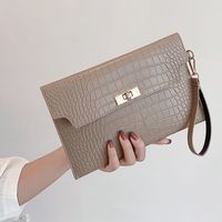 Women's All Seasons Pu Leather Solid Color Classic Style Square Lock Clasp Clutch Bag sku image 2