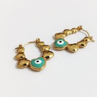 1 Pair Ig Style Casual Heart Shape Eye Plating Stainless Steel Earrings main image 4