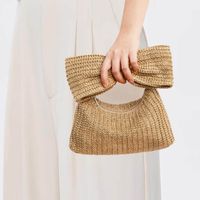 Women's All Seasons Straw Solid Color Classic Style Square Zipper Clutch Bag main image 2