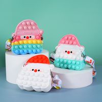 Kid's All Seasons Silica Gel Santa Claus Cute Square Zipper Shoulder Bag main image 4