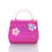 Girl's All Seasons Pu Leather Butterfly Cute Square Flip Cover Handbag main image 2