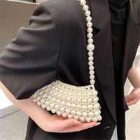 Mujeres Todas Las Temporadas Perla Artificial Color Sólido Elegante Oval Abierto Bolsa Para Las Axilas main image 5