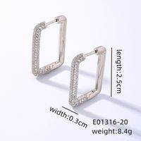 1 Pair Simple Style Shiny Geometric Plating Inlay Copper Zircon Earrings sku image 3