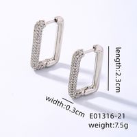 1 Pair Simple Style Shiny Geometric Plating Inlay Copper Zircon Earrings sku image 2