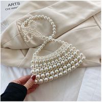 Mujeres Todas Las Temporadas Perla Artificial Color Sólido Elegante Oval Abierto Bolsa Para Las Axilas sku image 2