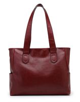 Women's Large All Seasons Pu Leather Solid Color Vintage Style Square Zipper Tote Bag sku image 1