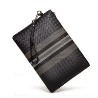 Men's Stripe Pu Leather Zipper Clutch Bag main image 2