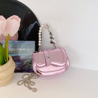 Women's Mini All Seasons Pu Leather Solid Color Elegant Cute Round Flip Cover Shoulder Bag sku image 5