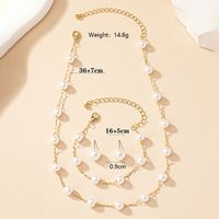 Elegant Vacation Sweet Pearl Alloy Plastic Plating 14k Gold Plated Women's Bracelets Necklace main image 2