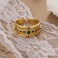 Glam Retro Geometric Copper 18k Gold Plated Zircon Open Rings In Bulk main image 3