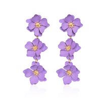 1 Pair Elegant Bohemian Simple Style Flower Plating Alloy Drop Earrings main image 6