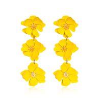 1 Pair Elegant Bohemian Simple Style Flower Plating Alloy Drop Earrings sku image 6