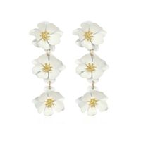 1 Pair Elegant Bohemian Simple Style Flower Plating Alloy Drop Earrings sku image 8