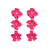 1 Pair Elegant Bohemian Simple Style Flower Plating Alloy Drop Earrings sku image 7