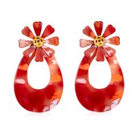 1 Pair Classic Style Flower Plastic Resin Drop Earrings main image 3