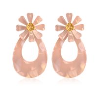 1 Pair Classic Style Flower Plastic Resin Drop Earrings main image 1