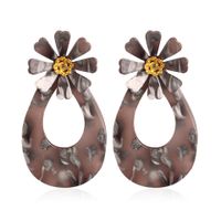 1 Pair Classic Style Flower Plastic Resin Drop Earrings main image 5