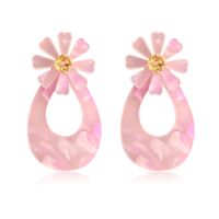 1 Pair Classic Style Flower Plastic Resin Drop Earrings main image 4