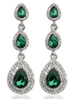 1 Pair Glam Luxurious Geometric Water Droplets Plating Artificial Crystal Drop Earrings sku image 2